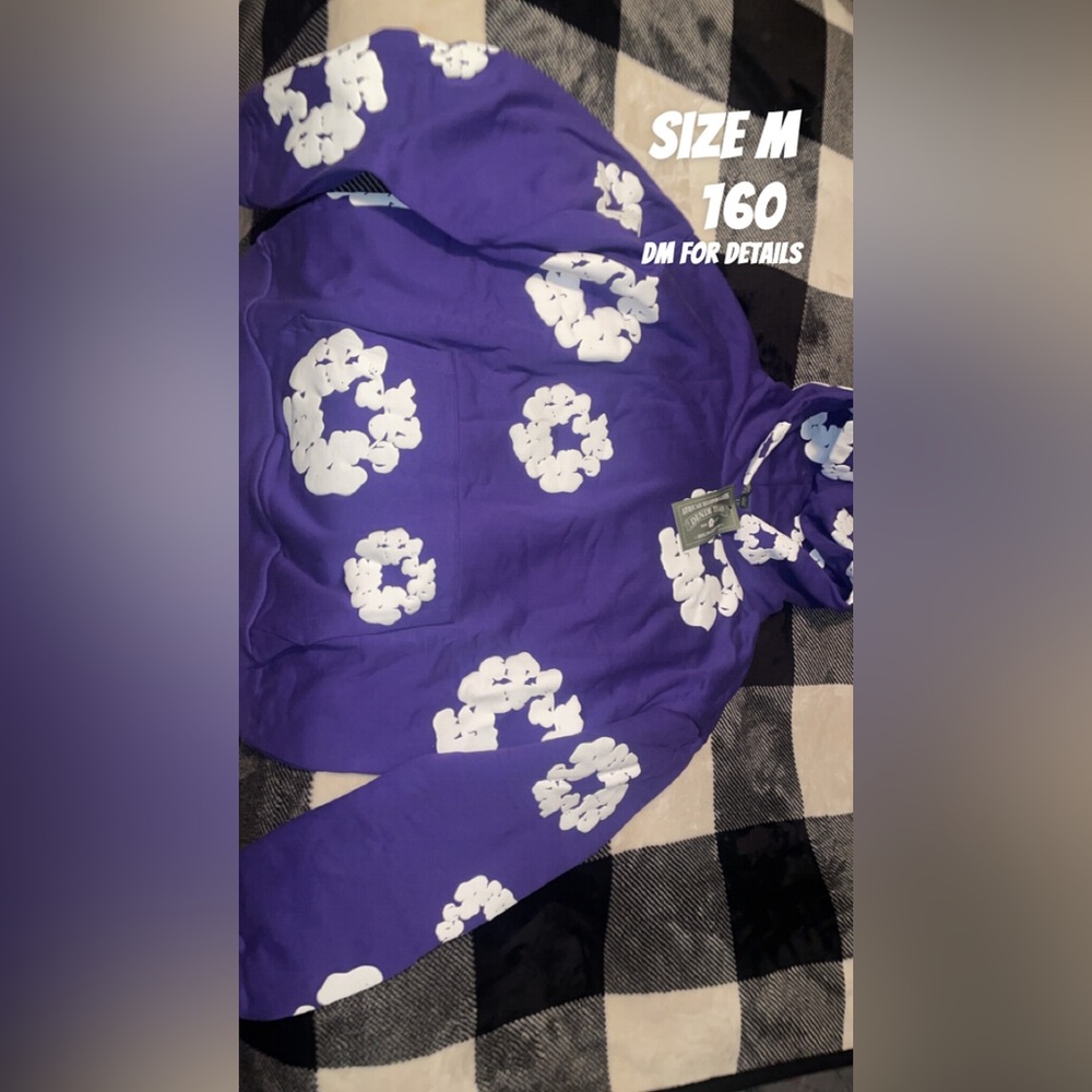 Brand new Purple Denim Tear puff print hoodie